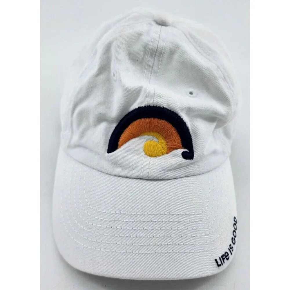 Life is Good White Sunset Waves Ocean‎ Hat Baseball Cap Strapback Youth Small